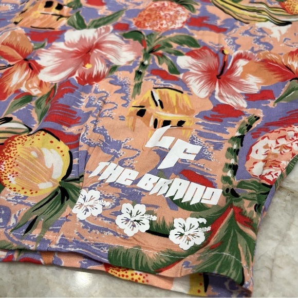 NWT LF The Brand | Hawaiian Button Down Crop‎ Top | Pink/Green | Size XS - Picture 9 of 12